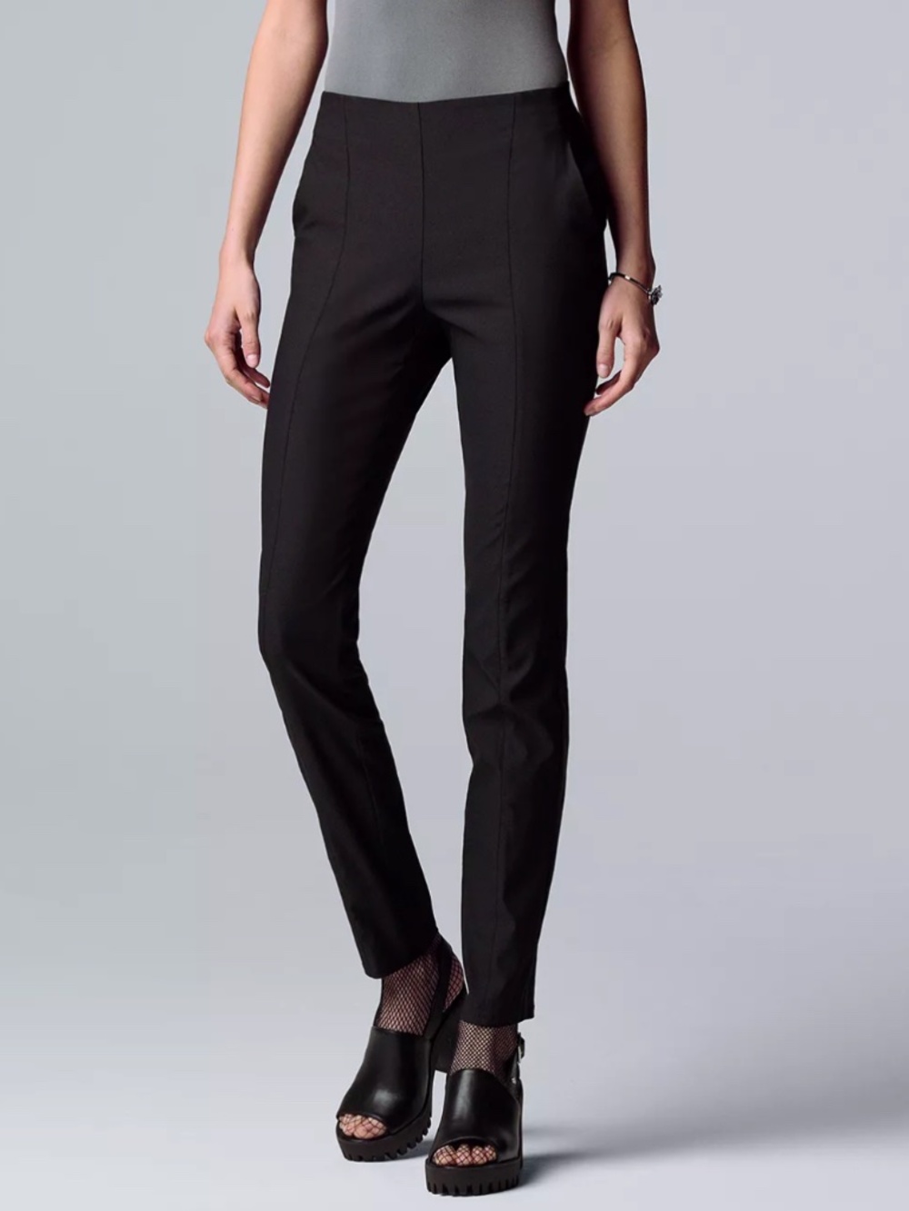 Simply Vera NWT Vera Wang Skinny Pants Polished Twill Black XXL